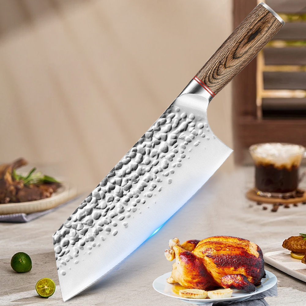 Forging Hammer Kitchen Chef Knife Set Stainless Steel Meat Cleaver Nakiri Knives