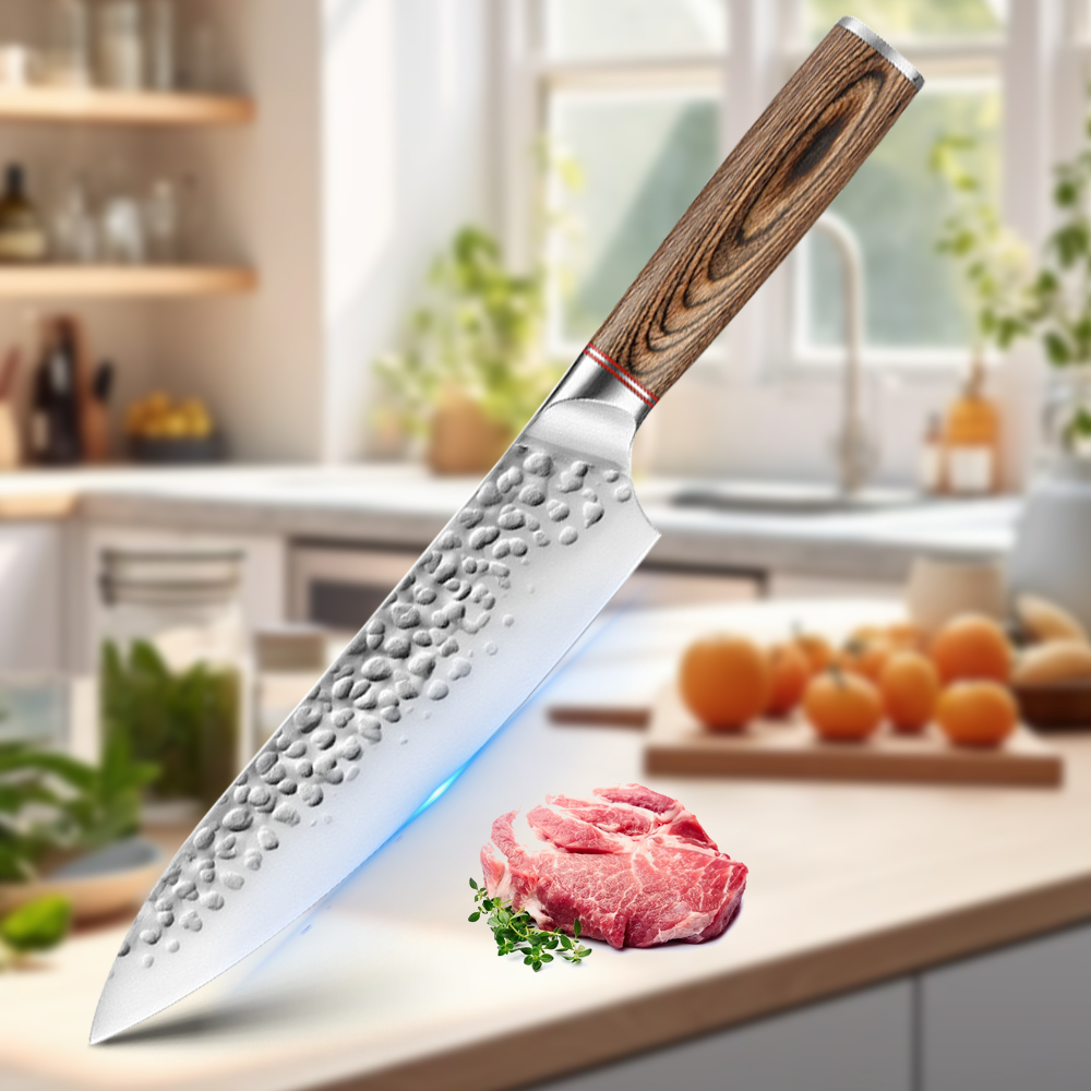 Forging Hammer Kitchen Chef Knife Set Stainless Steel Meat Cleaver Nakiri Knives