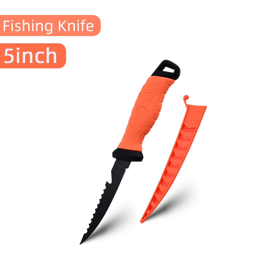 Fishing Fillet Knife Set w/ Protective Sheath 5CR13 Blade Salt Water Resistance