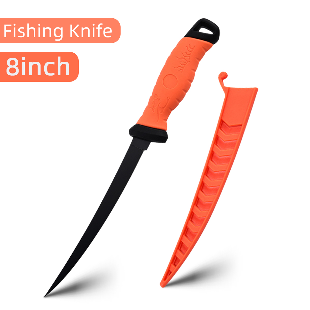 Fishing Fillet Knife Set w/ Protective Sheath 5CR13 Blade Salt Water Resistance