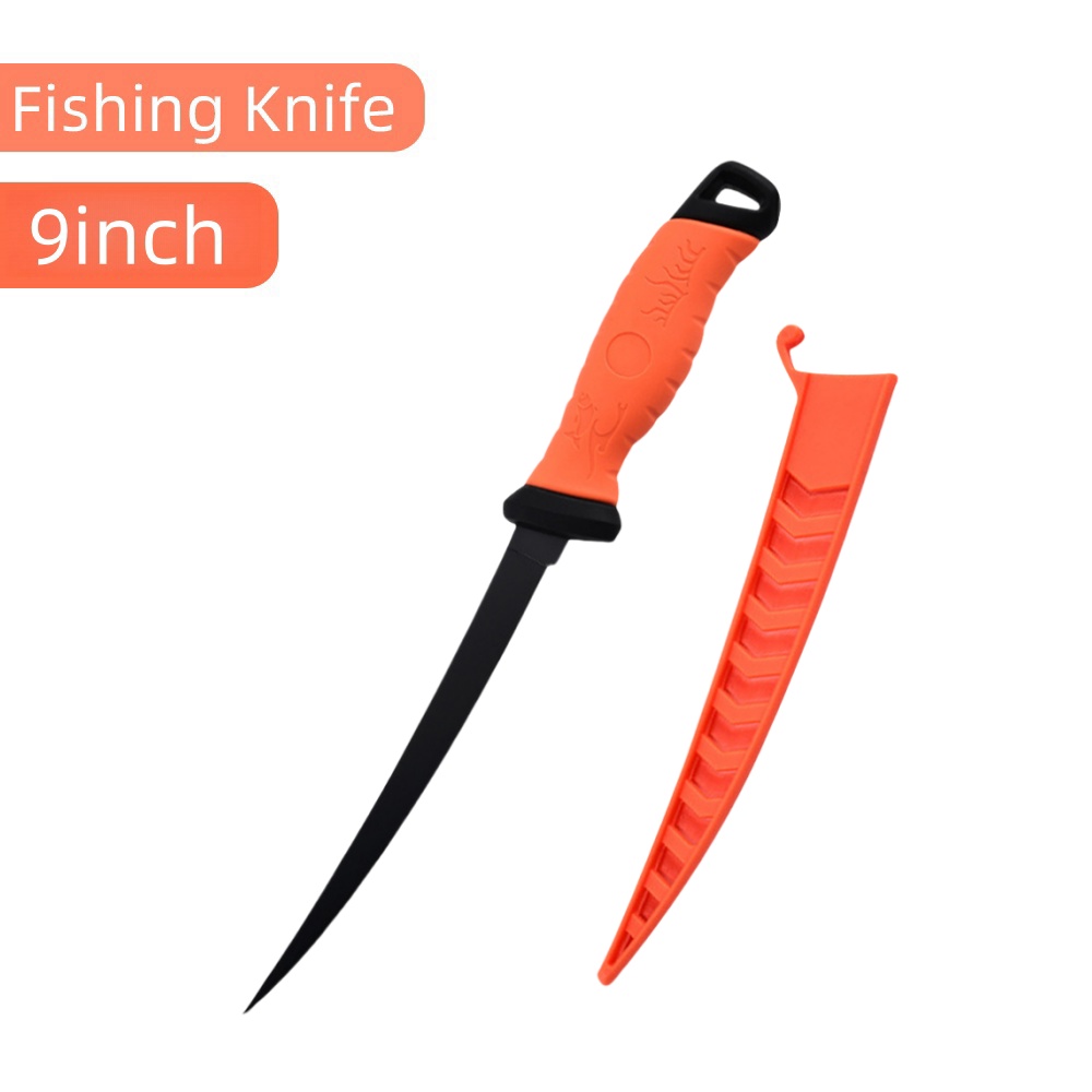 Fishing Fillet Knife Set w/ Protective Sheath 5CR13 Blade Salt Water Resistance