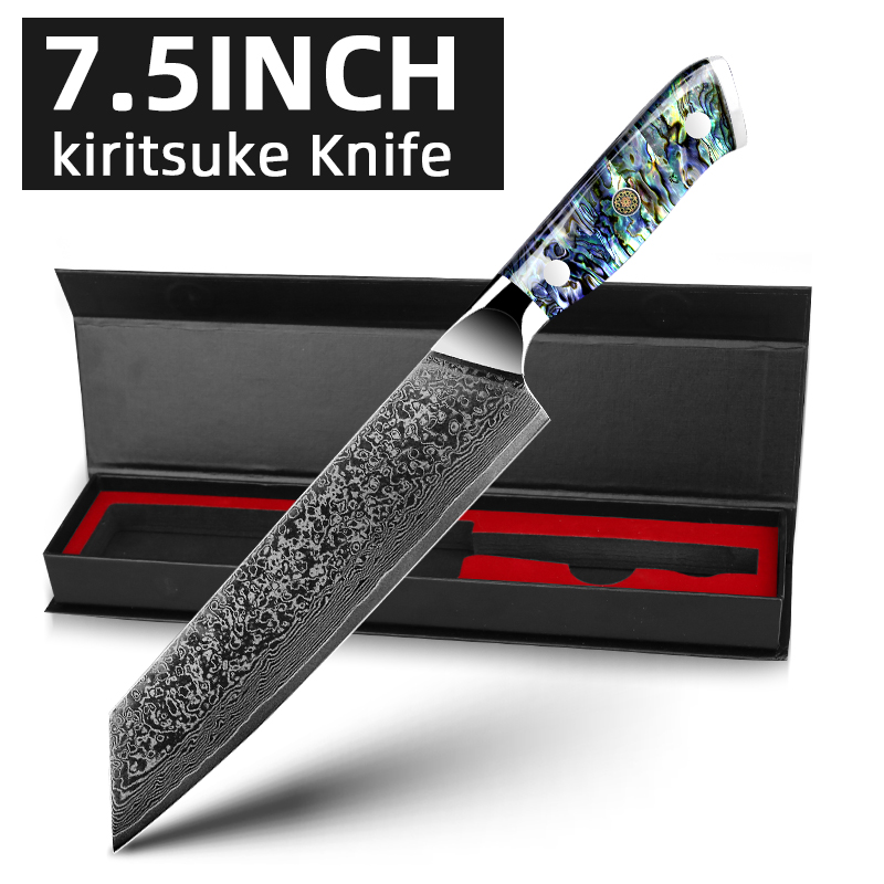 Damascus Steel Kitchen Chef Knife Professional Knives Sharp Abalone Shell Handle