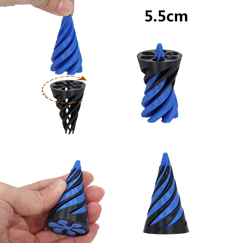 Impossible Pyramid Passthrough Sculpture 3D Printed Spiral Cone Fidget Toys Gift