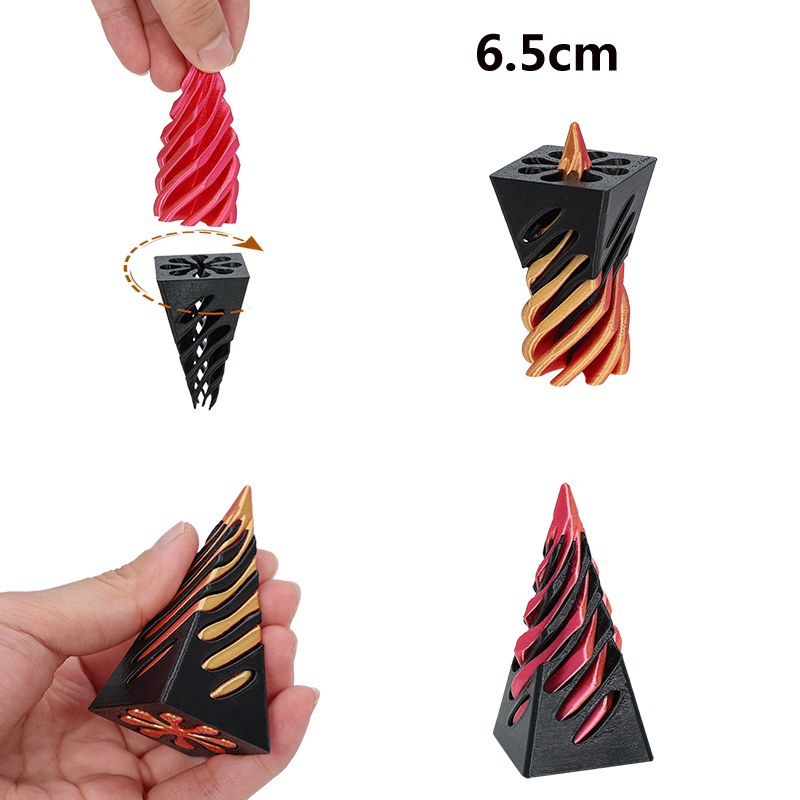 Impossible Pyramid Passthrough Sculpture 3D Printed Spiral Cone Fidget Toys Gift