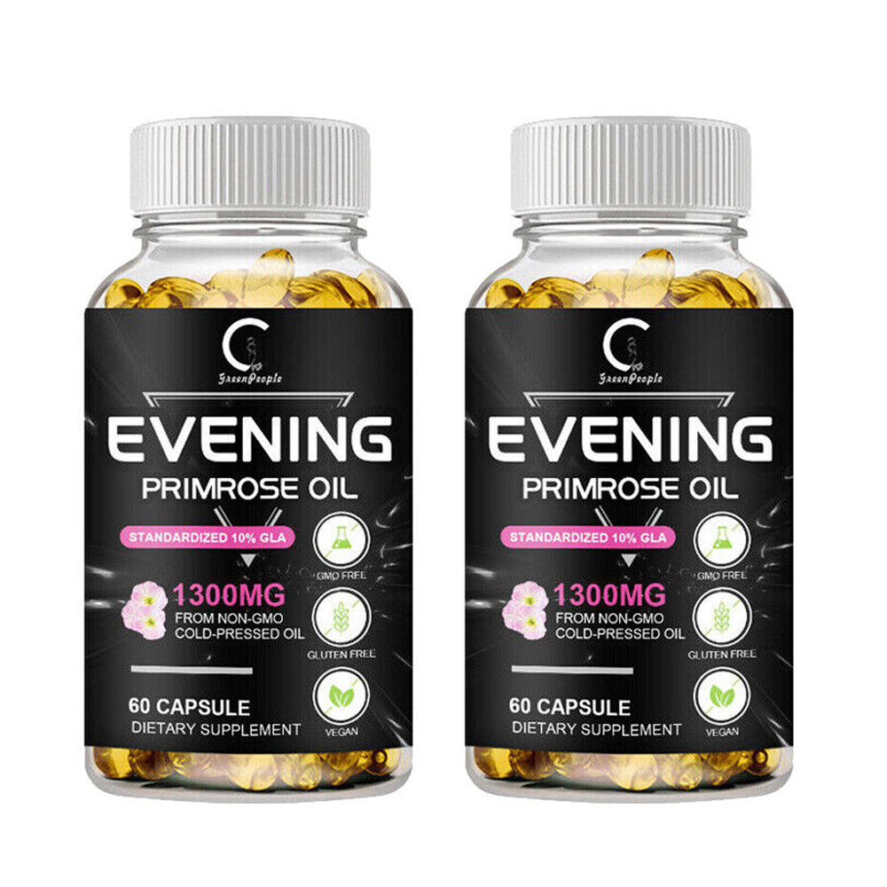 Evening Primrose Oil Capsules 1300MG with GLA -Anti-Aging,Whitening 60 Softgels