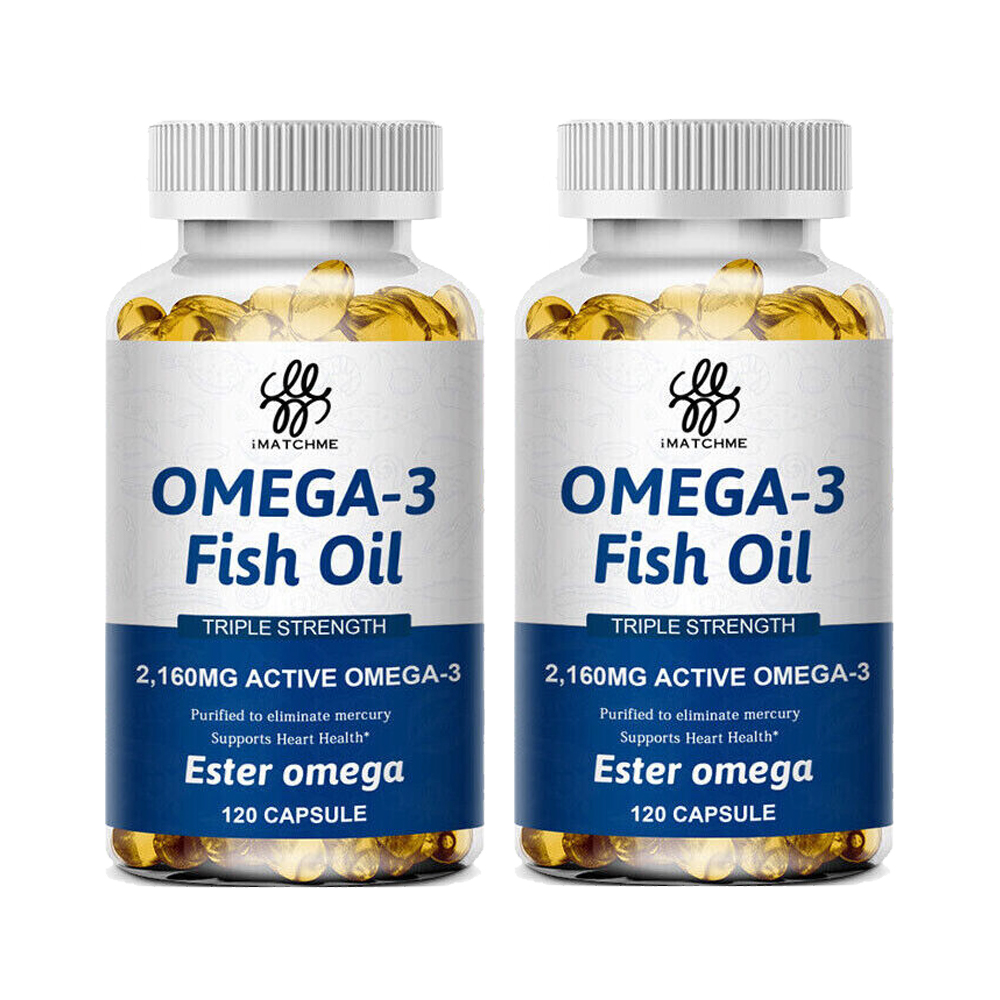 1/2/4PCS Omega 3 Fish Oil Capsules 3x Strength 2160mg EPA & DHA Highest Potency