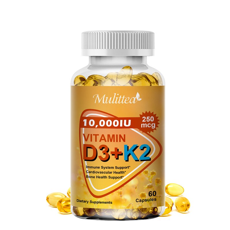 Vitamin K2 (MK7) with D3 10000 IU Supplement, BioPerine Capsules, Immune Health