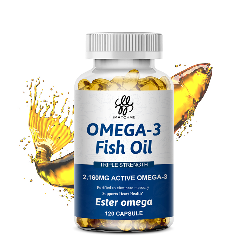 omega 3 fish oil capsules 3x strength 2160mg epa & dha, highest potency 120Pills