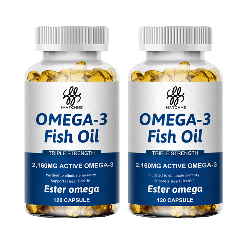 omega 3 fish oil capsules 3x strength 2160mg epa & dha, highest potency 120Pills