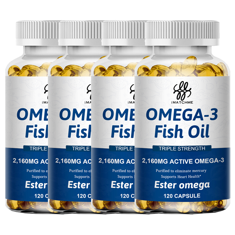 omega 3 fish oil capsules 3x strength 2160mg epa & dha, highest potency 120Pills