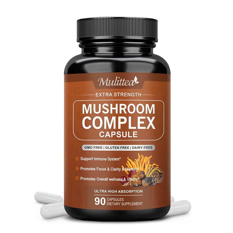 10x Mushroom Complex Supplement, Lions Mane, Reishi, Shiitake, Immune Capsules