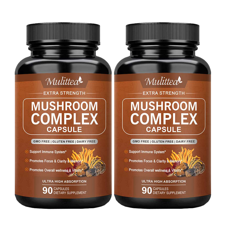 10x Mushroom Complex Supplement, Lions Mane, Reishi, Shiitake, Immune Capsules