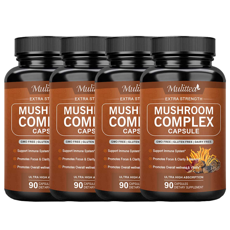 10x Mushroom Complex Supplement, Lions Mane, Reishi, Shiitake, Immune Capsules