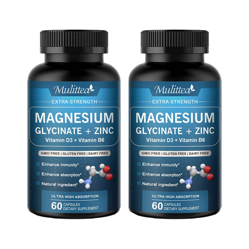 Magnesium Glycinate Capsules With Vitamin D3 Improved Sleep,Stress