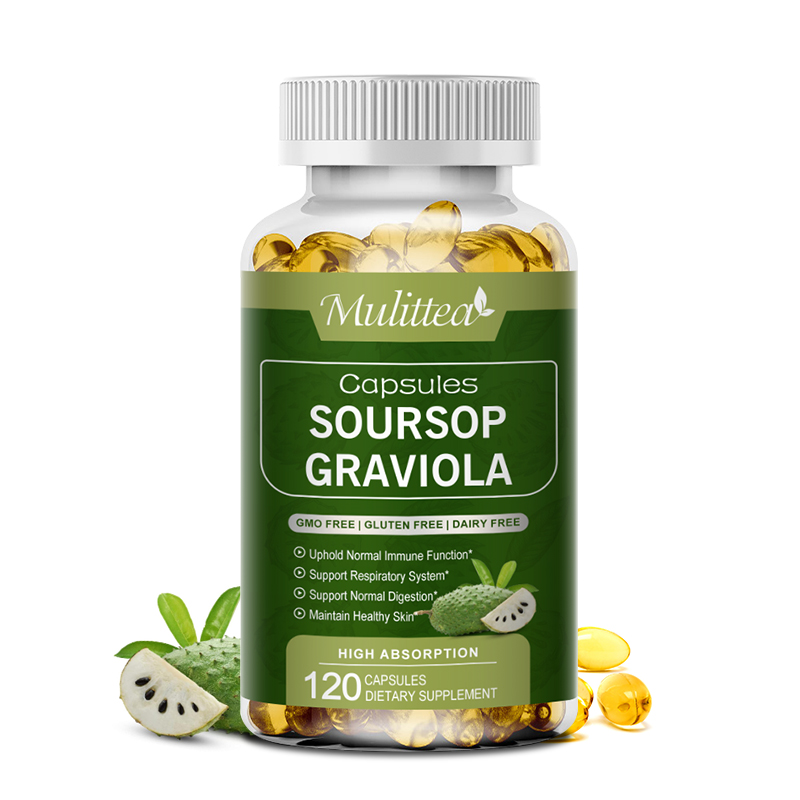 Soursop Graviola Capsules Leaf & Fruit Extract 120 Capsules High Potency 1000mg