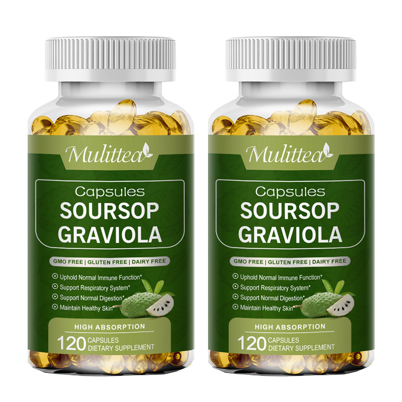 Soursop Graviola Capsules Leaf & Fruit Extract 120 Capsules High Potency 1000mg