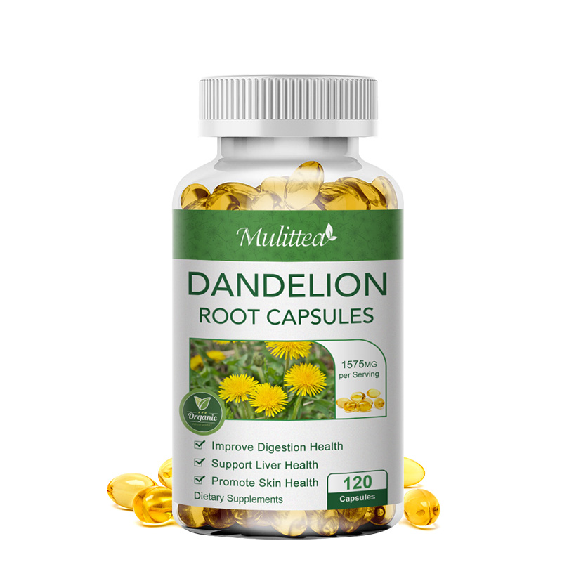 100% Organic Dandelion Root Capsules Cholesterol Antioxidant Liver Kidney USA