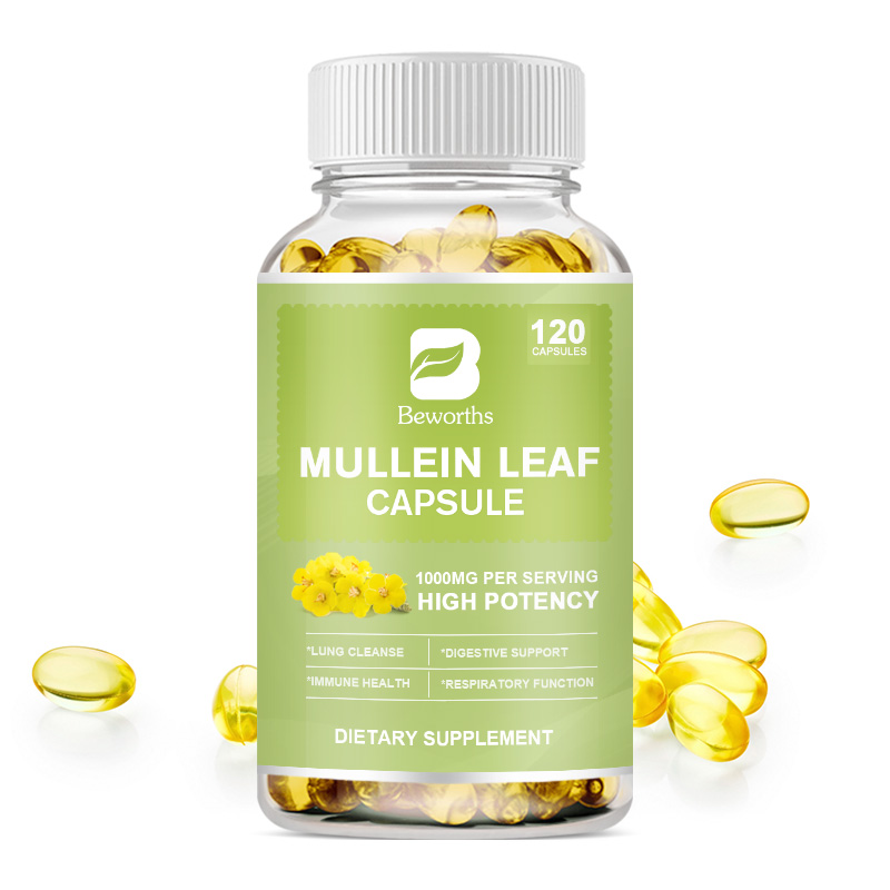 Mullein Leaf Capsules Herbal Supplement Respiratory  Function Lung Cleanse USA