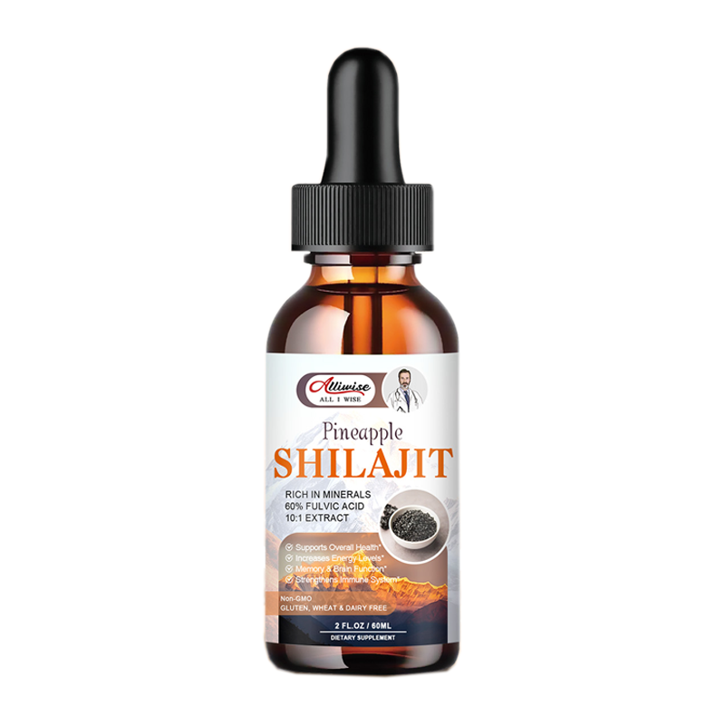 Organic Shilajit  Supplement with Ashwagandha Ginseng Saw Palmetto Chaga Extract