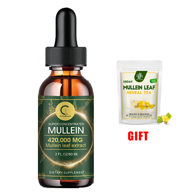 Mullein Leaf Extract Drops 60ml Lung Cleanse Respiratory Herbal Drop Health Care