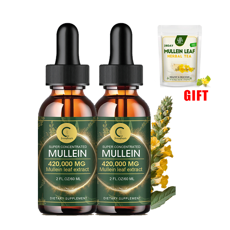 Mullein Leaf Extract Drops 60ml Lung Cleanse Respiratory Herbal Drop Health Care