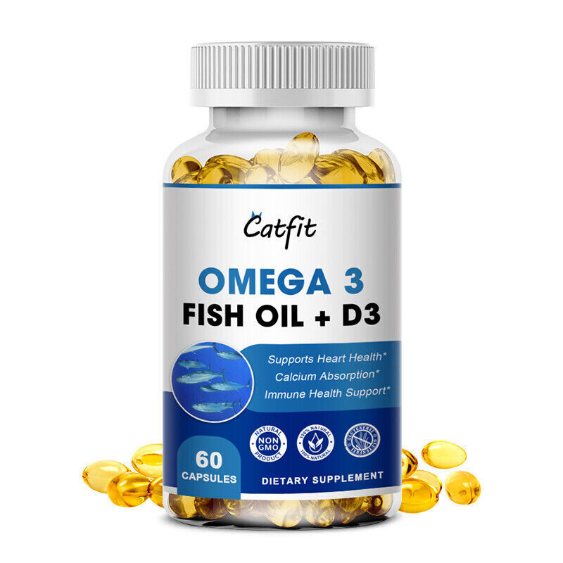 Omega 3 Fish Oil Capsules 60/120pcs, 3* Strength Joint Support ,with EPA & DHA