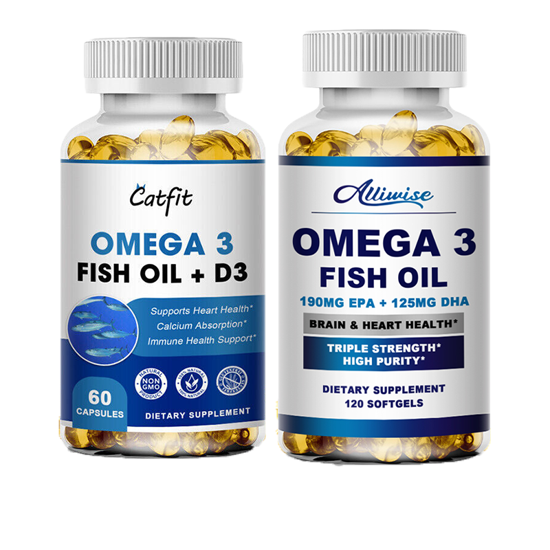 Omega 3 Fish Oil Capsules 60/120pcs, 3* Strength Joint Support ,with EPA & DHA