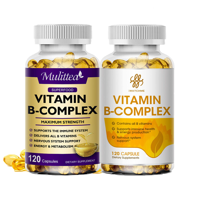 Vitamin B Complex 120 Capsules B1,B2,B3,B5,B6,B7,B9,B12, Immune Support Pills - Picture 19 of 19