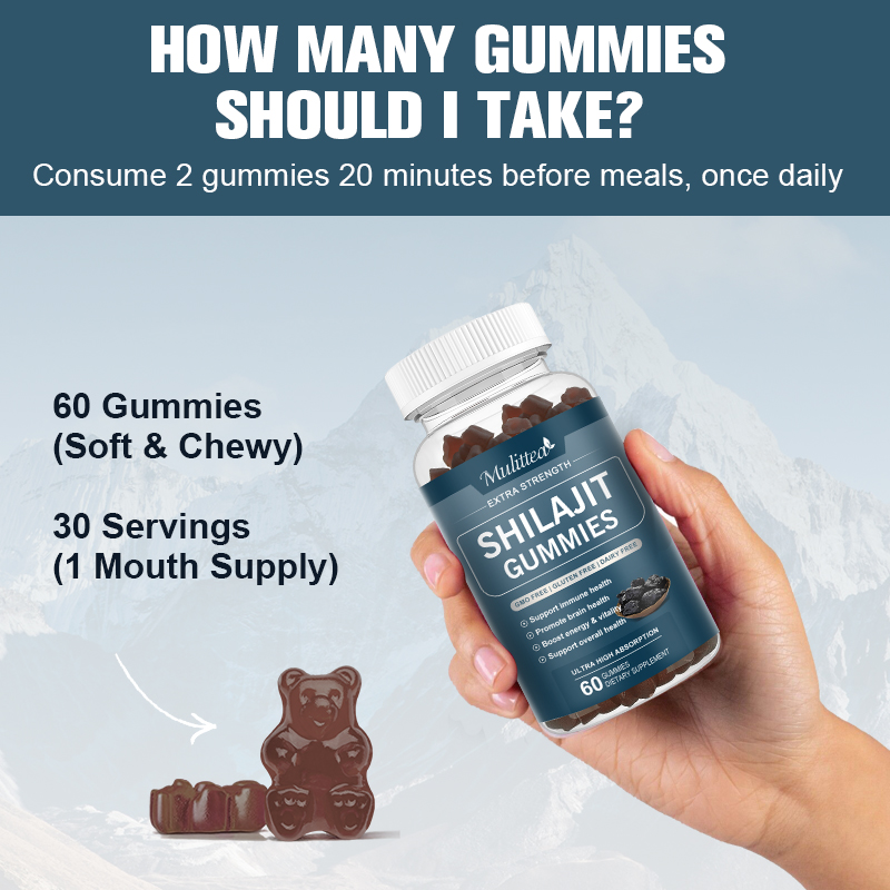 Pure Himalayan Shilajit Gummies with-Ashwagandha,Chaga Mushroom Immune Support - Bild 12 von 16