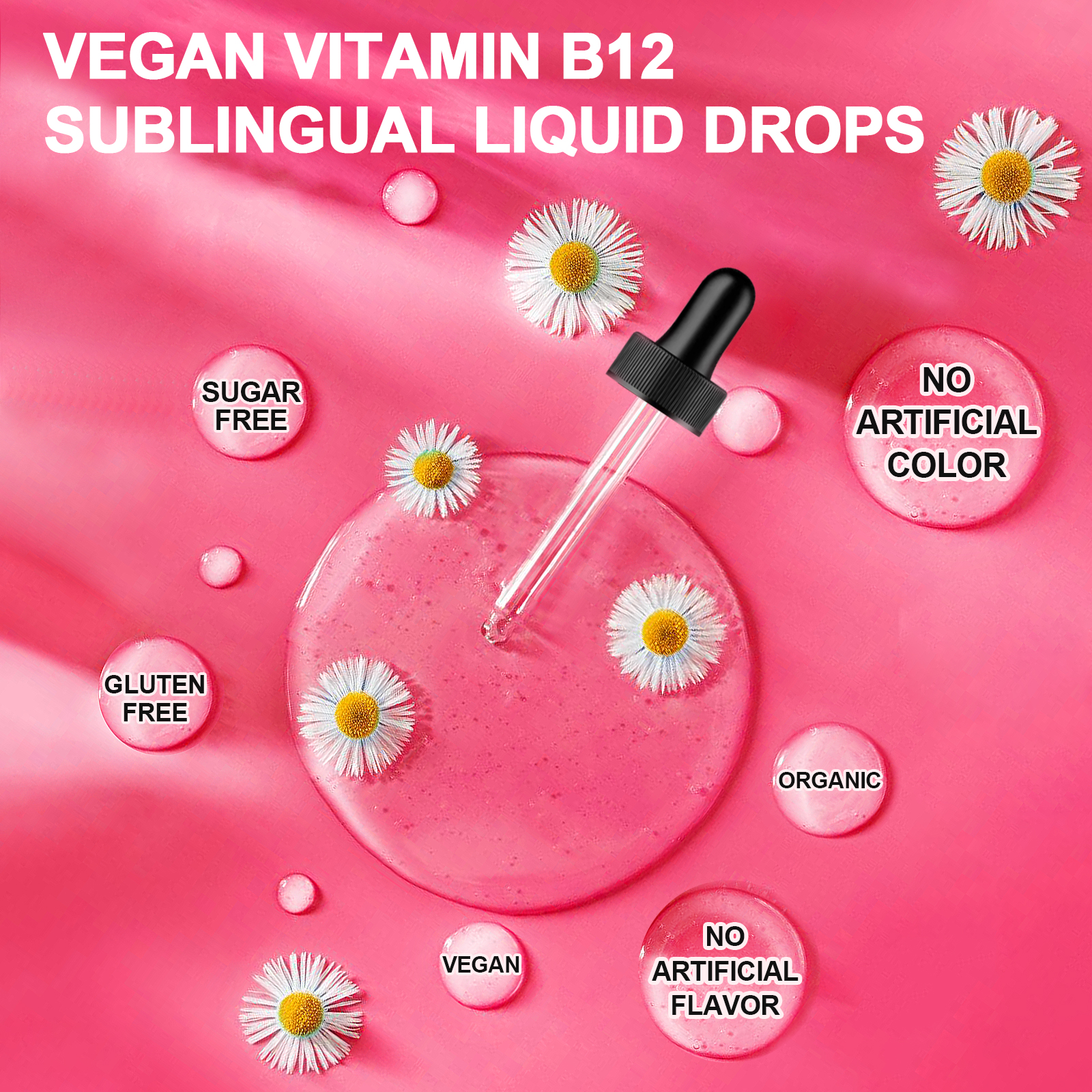 Vitamin B12 (Methylcobalamin) Plus Vitamn B9 D3 Drop Energy, Mood Immune Support - Picture 4 of 14