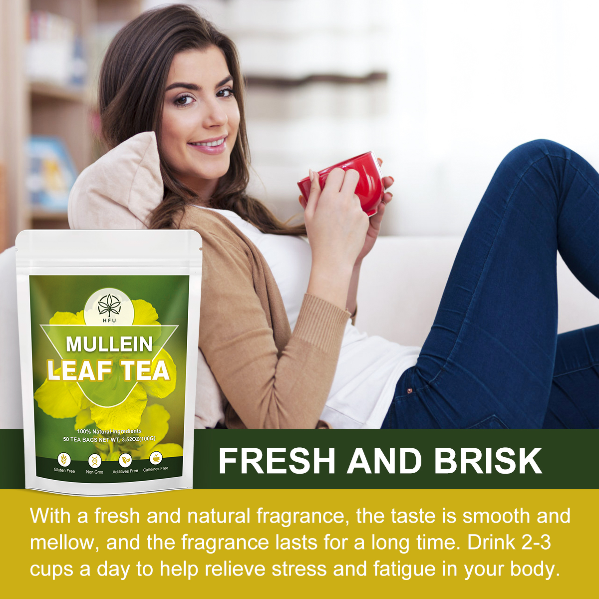 Liver Detox Tea Mullien Tea Natual Herbal Tea Bags Support Lung Health and Liver - Picture 7 of 16