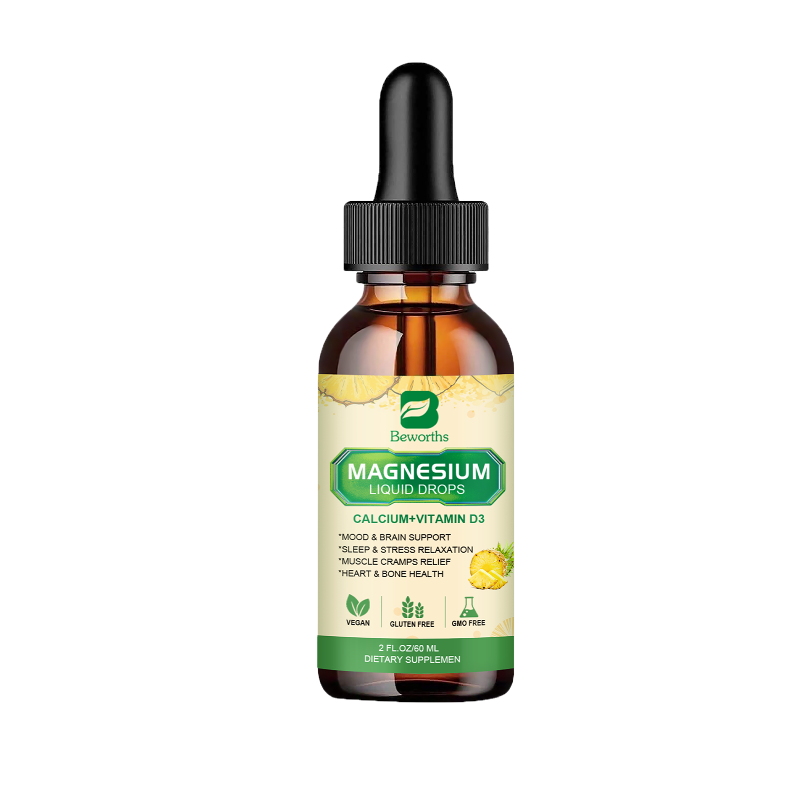 Magnesium Glycinate Liquid Drop High Potency Promotes Nerve Relief Sleep Support