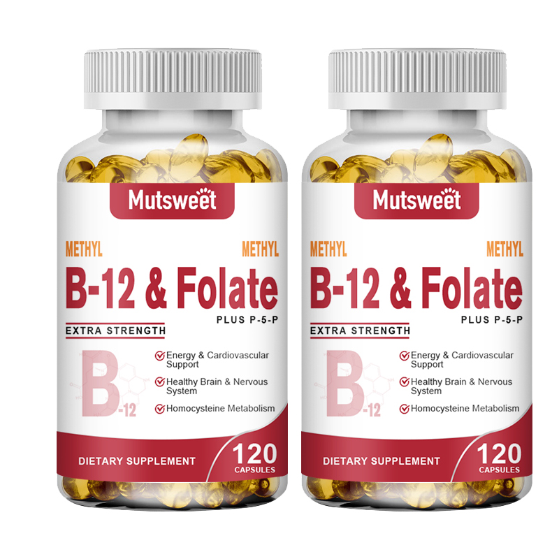 Methyl B-12 & Methyl Folate Capsules Extra Strength Votamin B6, B12 Capsules - Picture 10 of 12
