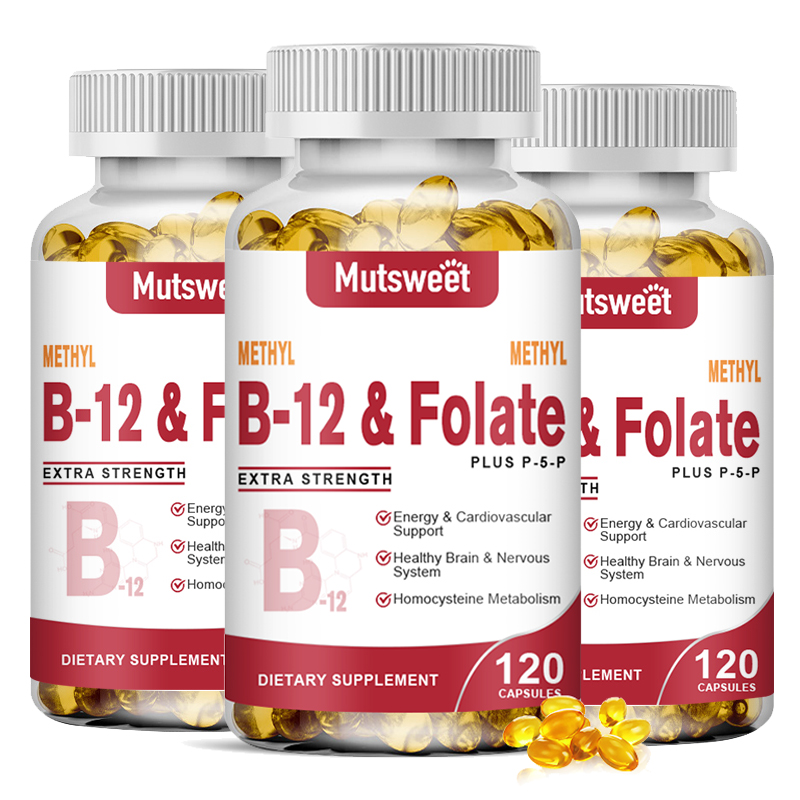Methyl B-12 & Methyl Folate Capsules Extra Strength Votamin B6, B12 Capsules - Picture 11 of 12