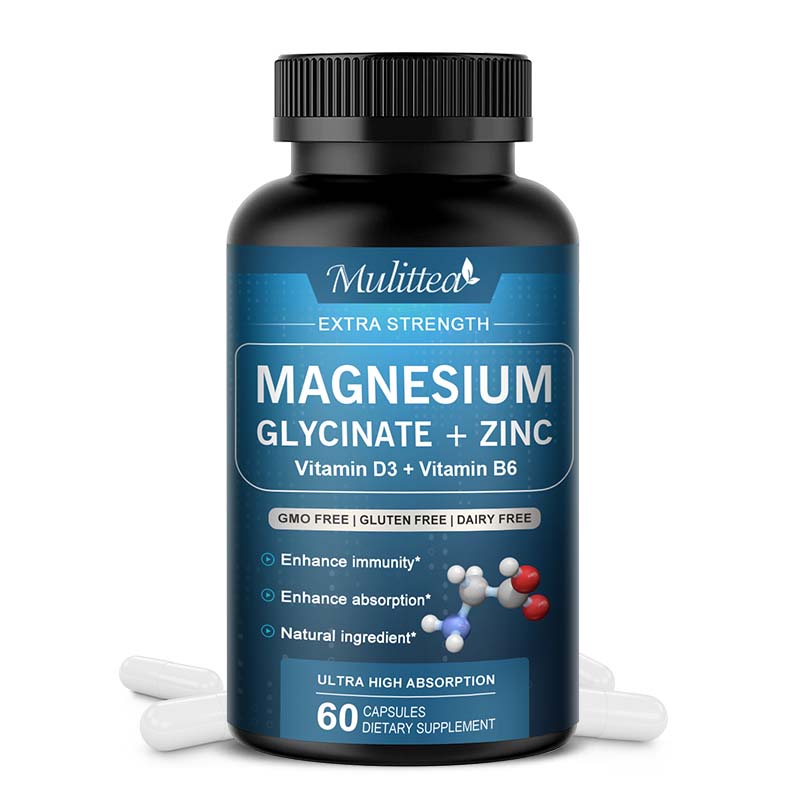 Magnesium Glycinate Capsules 500mg  | Vegan Sleep & Calm Muscle Support US