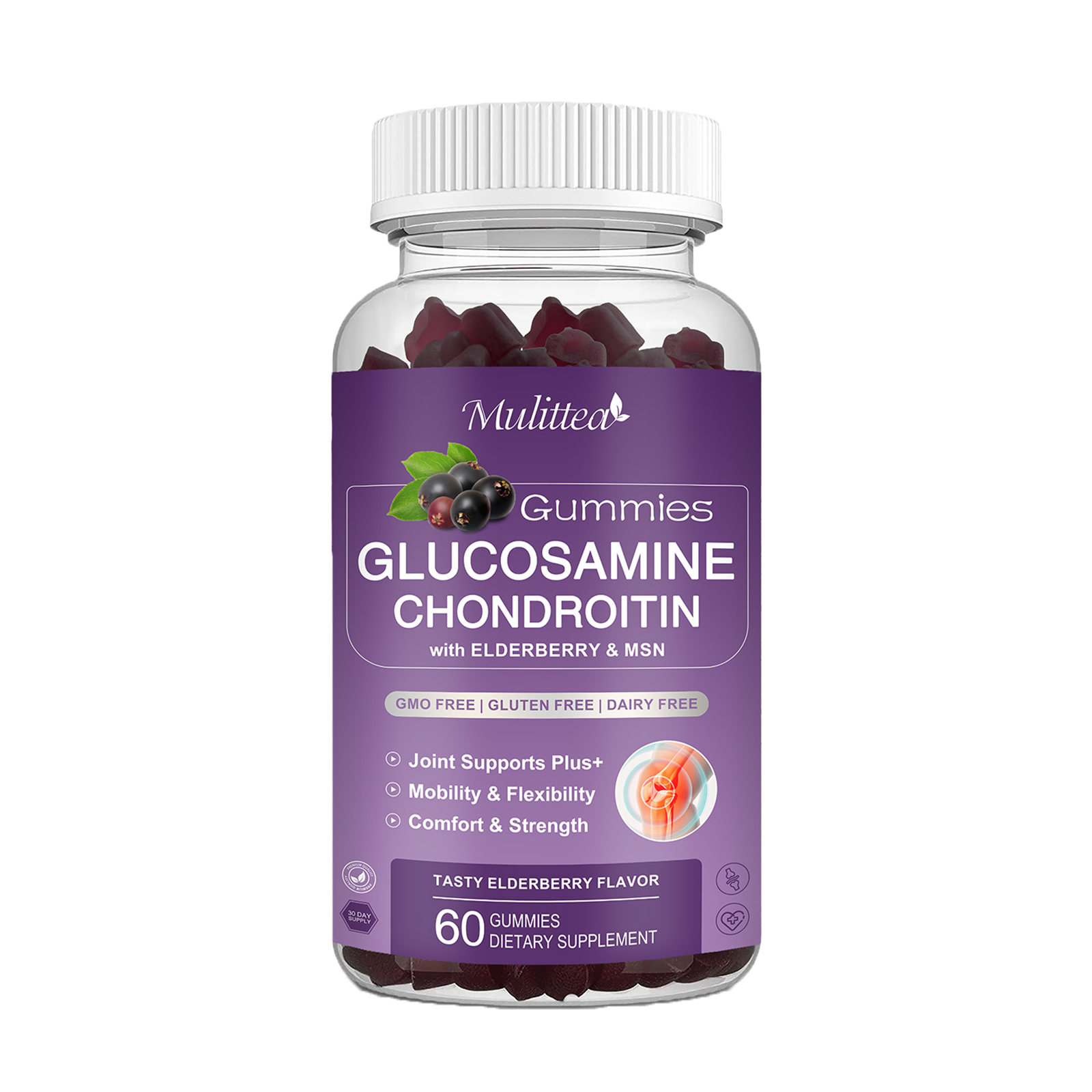 1-3 Pack 1500mg Glucosamine Chondroitin Gummy MSM Triple Strength Joint Support