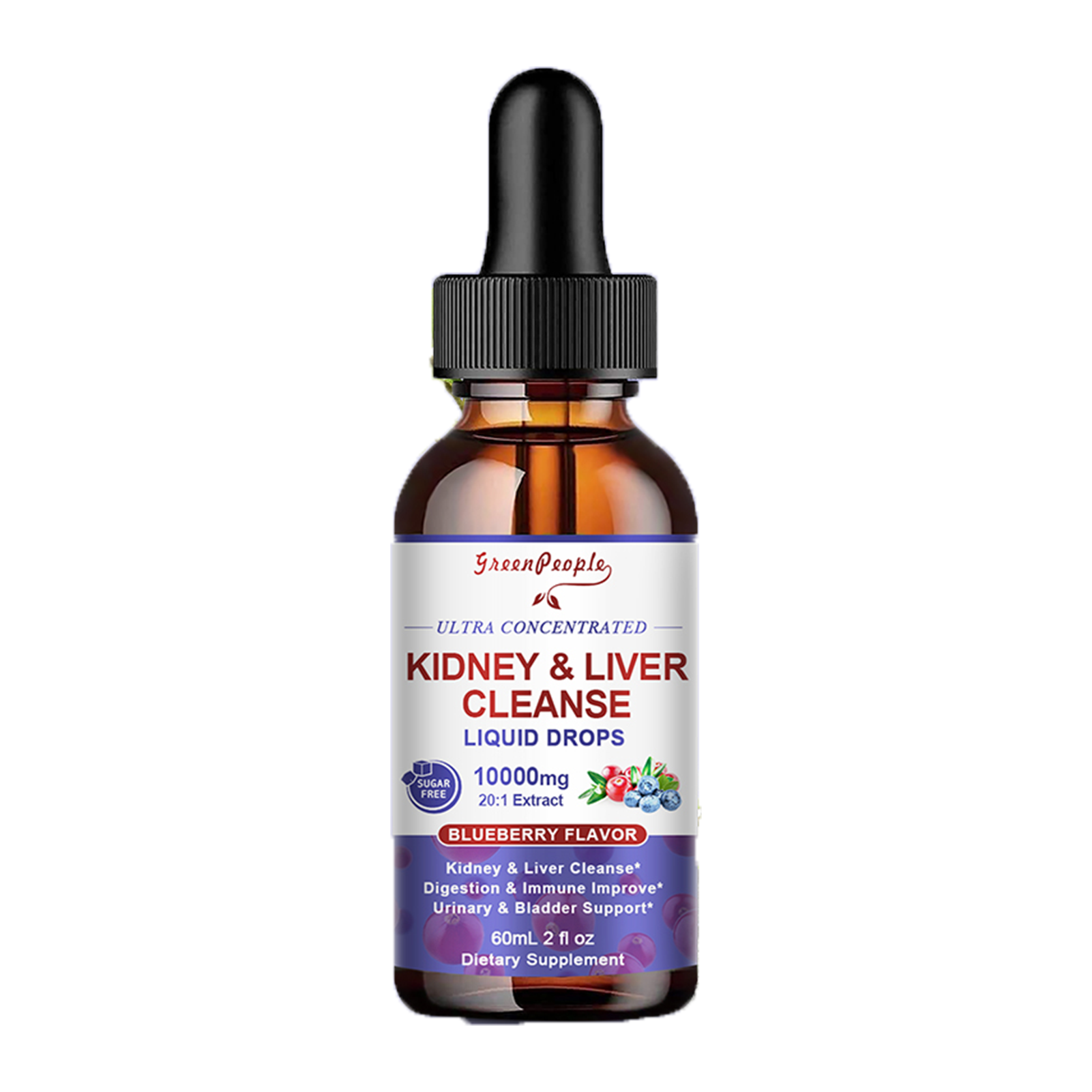 Kidney Cleanse Repair Drop Vegan Kidney Support w/ Cranberry 10000mg