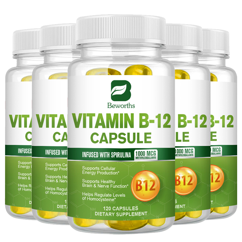 120 Vitamin B12 1000mcg Capsules ,High Absorption Vitamin B-12,Support Energy