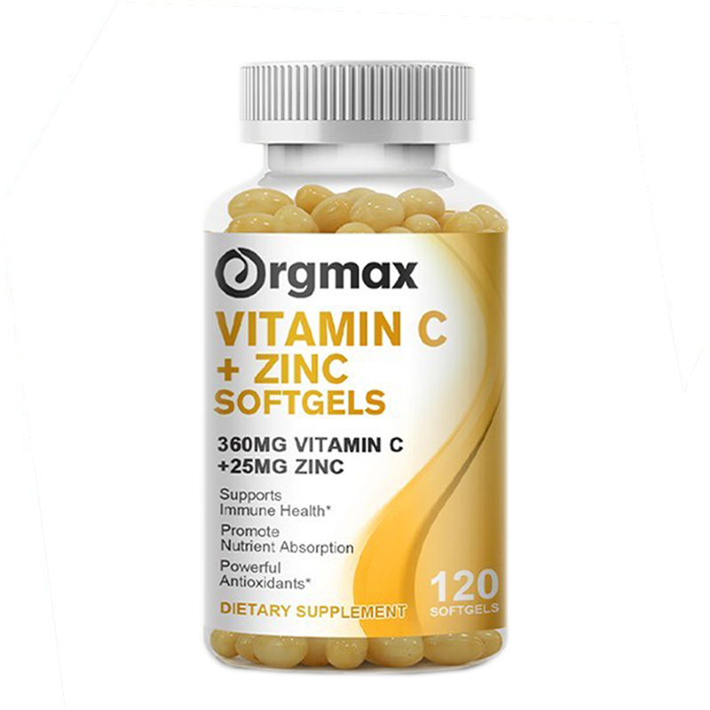 Vitamin C Plus 25mg Zinc Softgels Immune System Booster Antioxidant Supplement