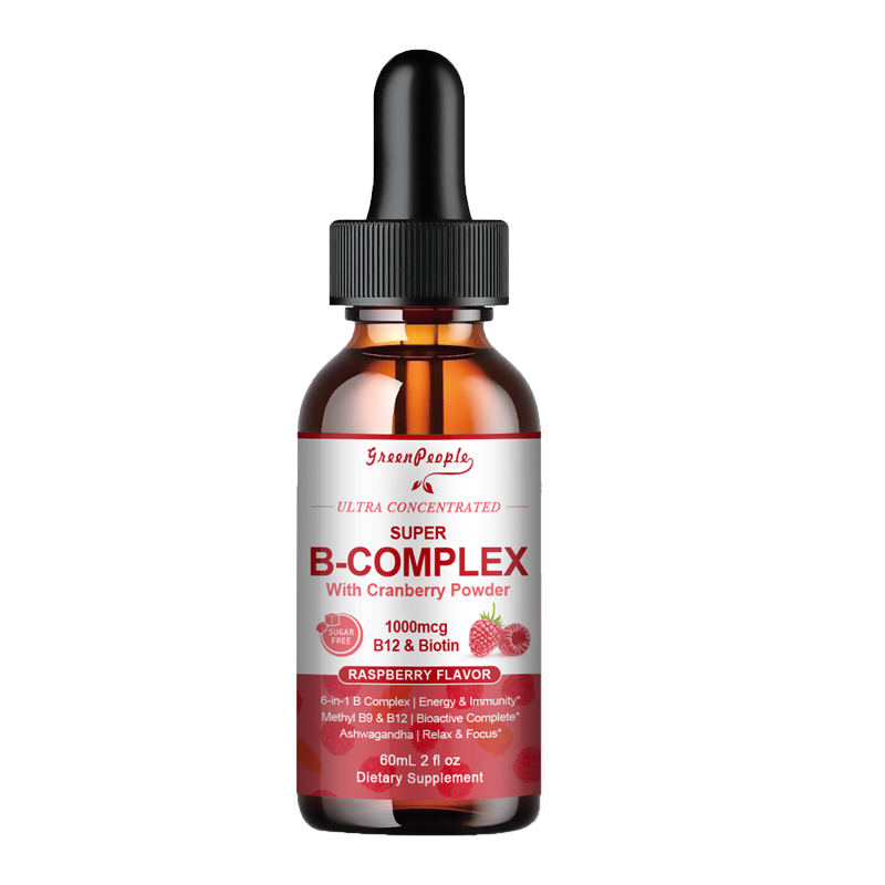 Super B-Complex Methylcobalamin + Methyl Folate w/B3,B5,B6,B7 Vegan Liquid Drop