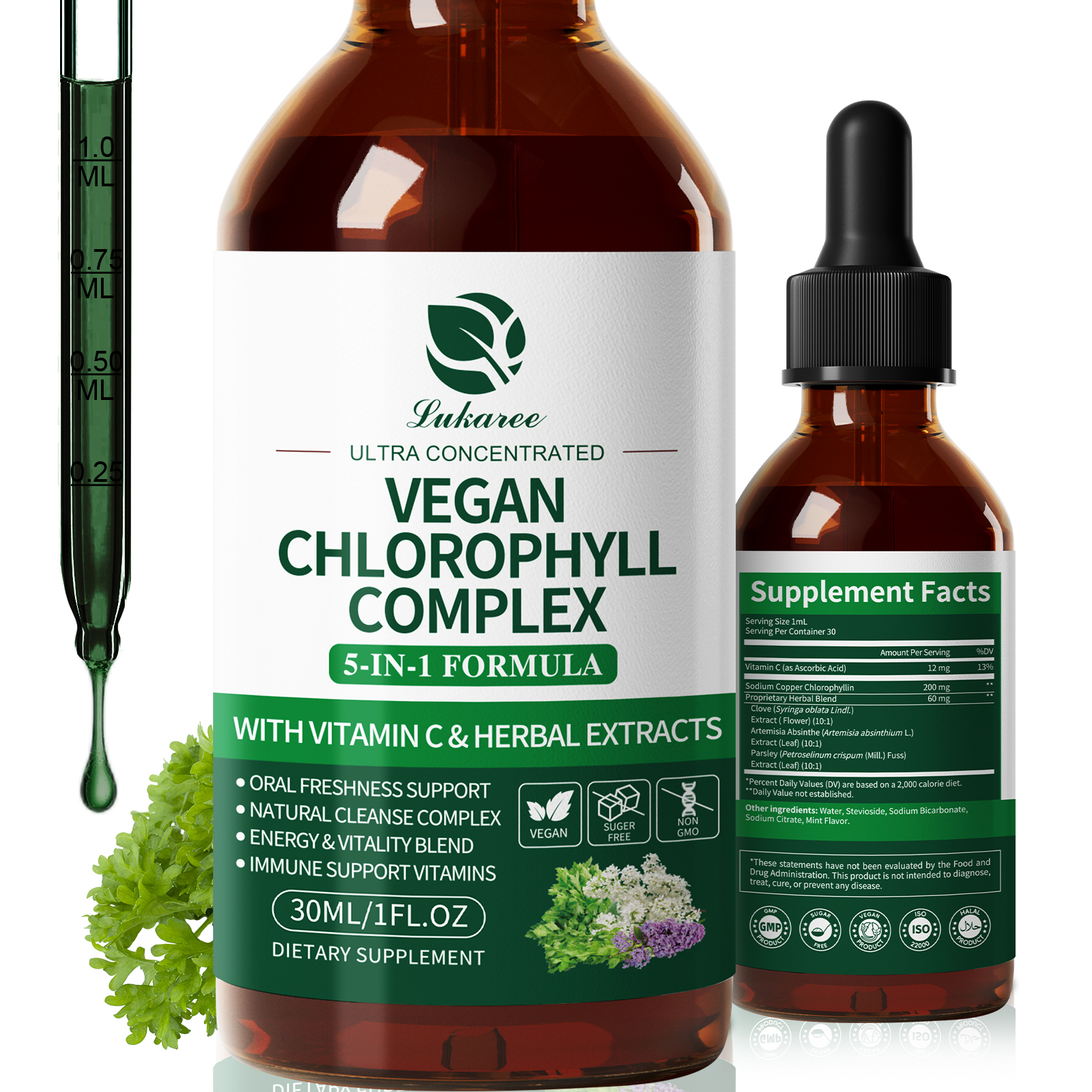 1/2/4 Packs Chlorophyll Liquid Drops Supply Liquid Chlorophyll Supplement
