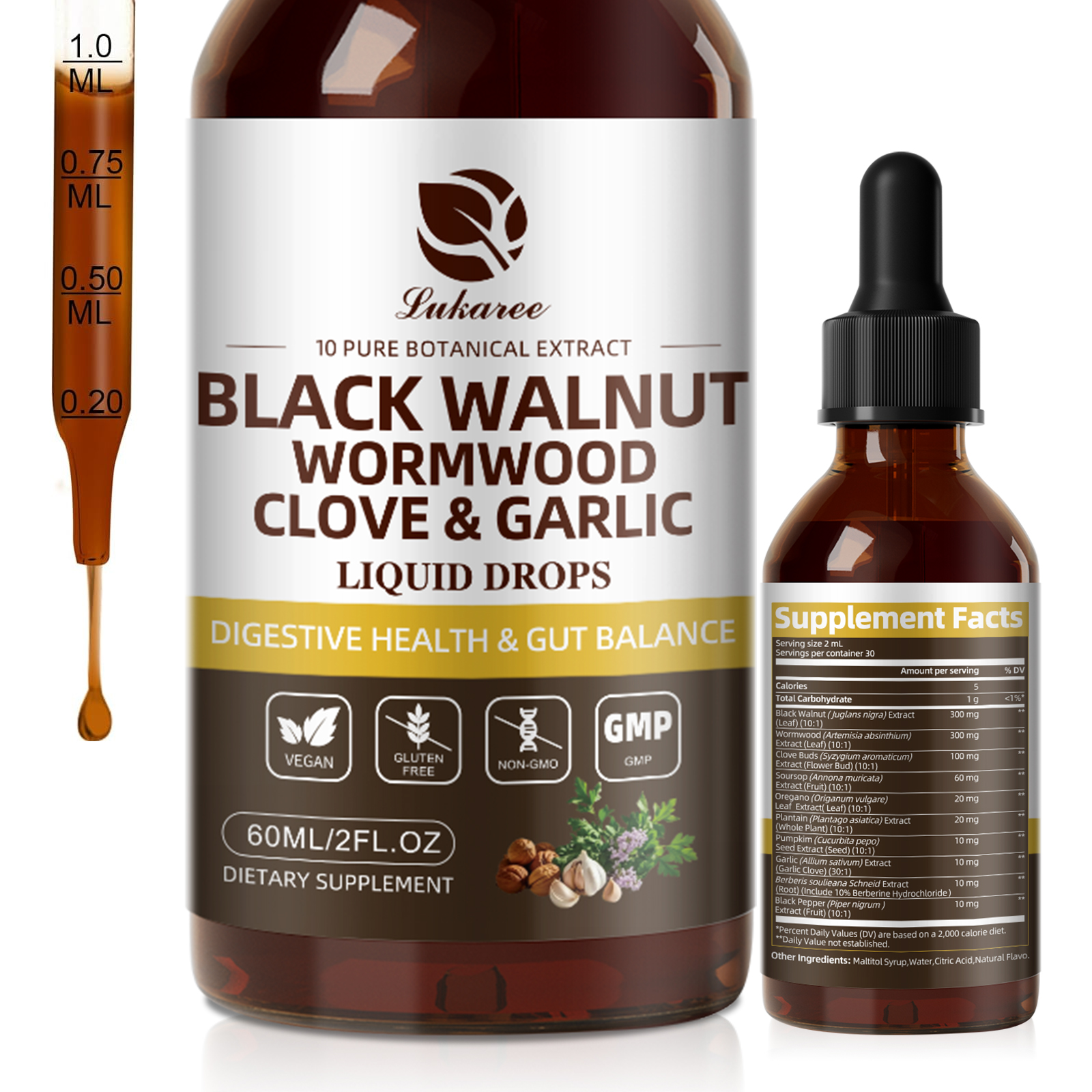 Parasite Cleanse Tincture/Extract-Wormwood, Black Walnut Hull, Clove 1oz
