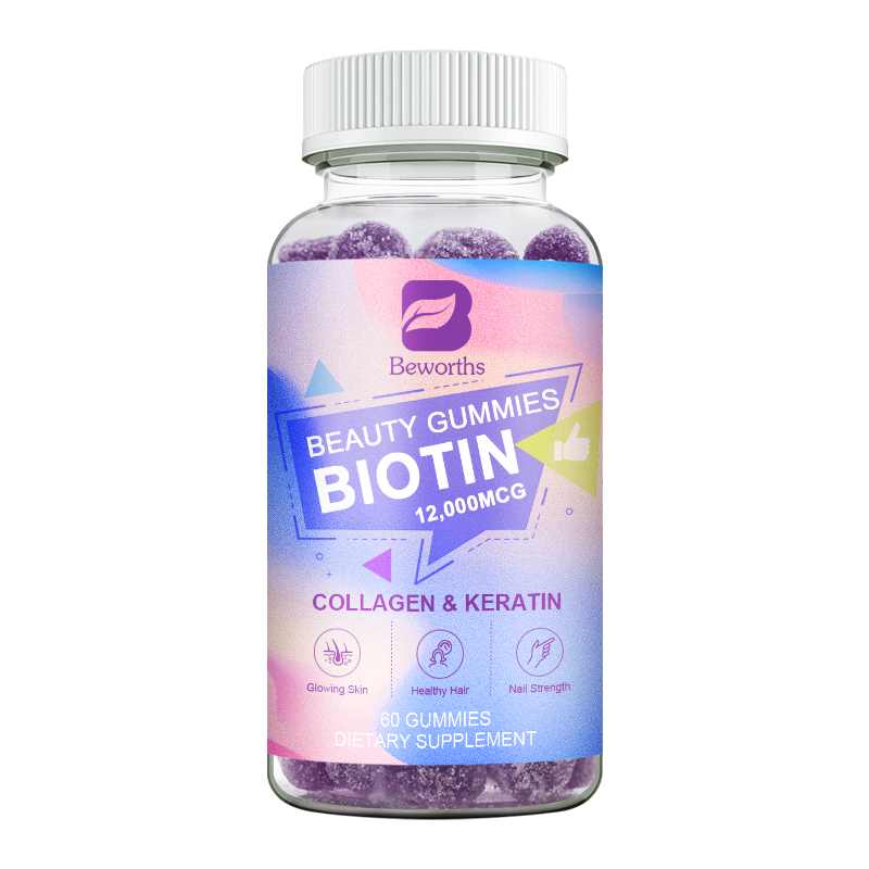 Hair Skin Nails Gummies with 12000mcg Biotin & Collagen Nails Hair Growth