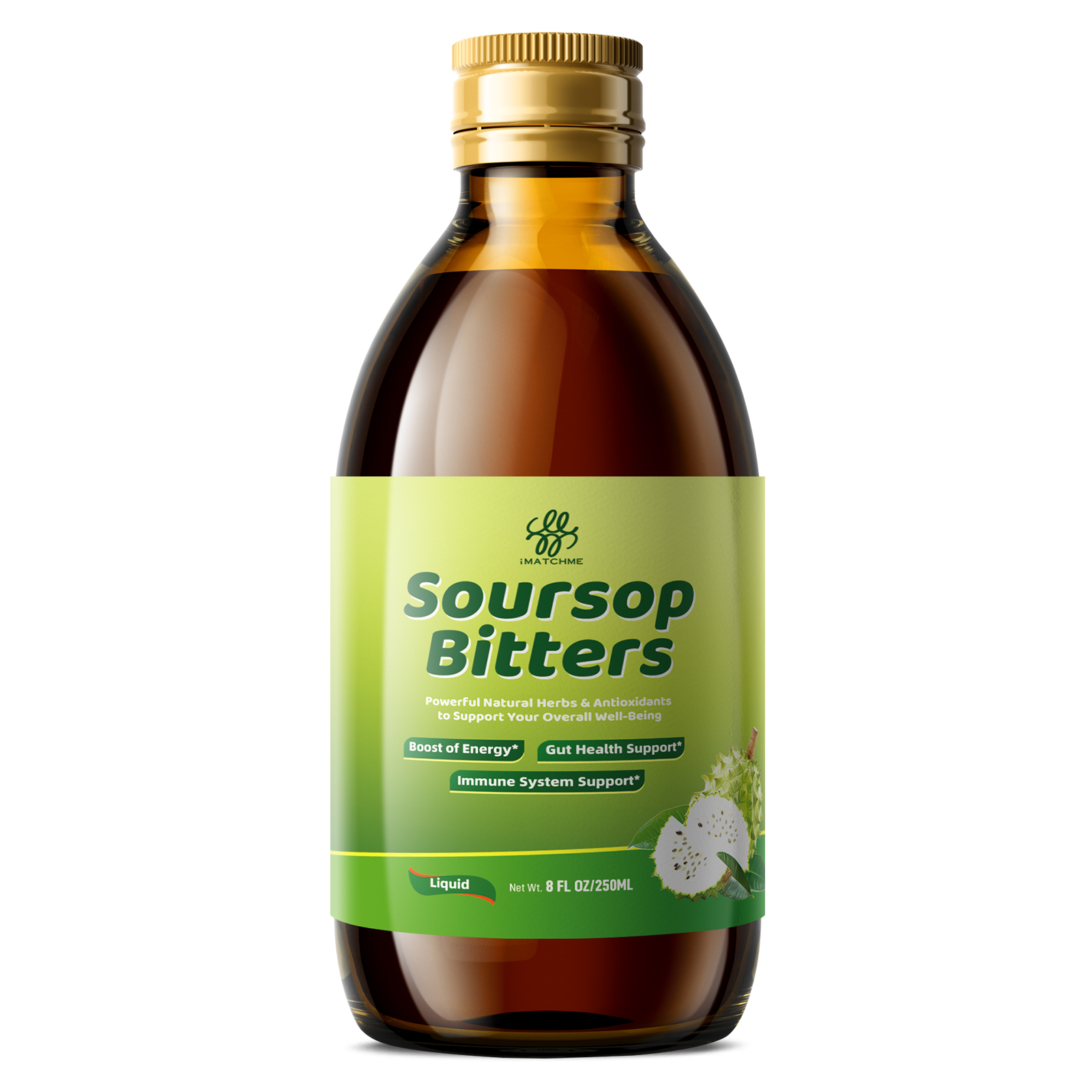 Soursop Bitters Liquid Pure 15 in 1 Herb Soursop Tea Immune Digestive Gut Health