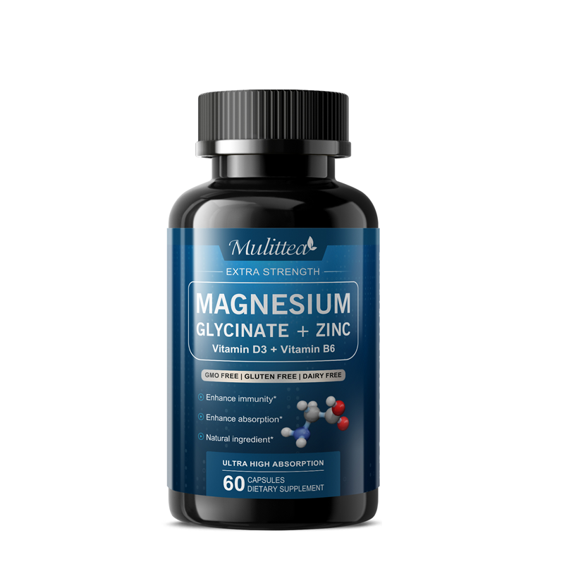 Magnesium Glycinate 500mg Capsules Gentle on Stomach For Sleep, Stress Relief
