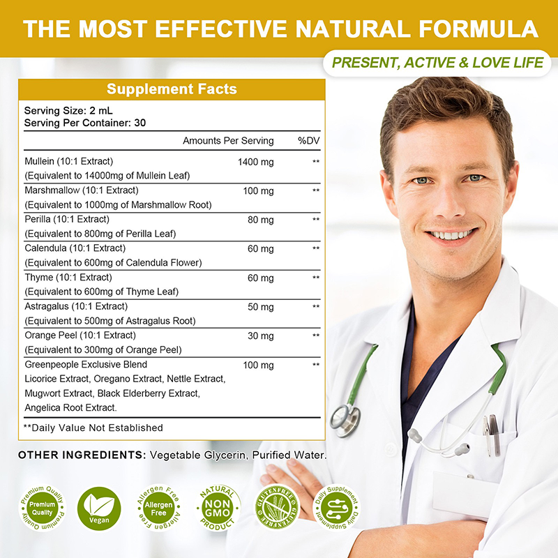 Mullein Leaf Supplement Natural Lung Cleanse Support for Lung Health Herbal