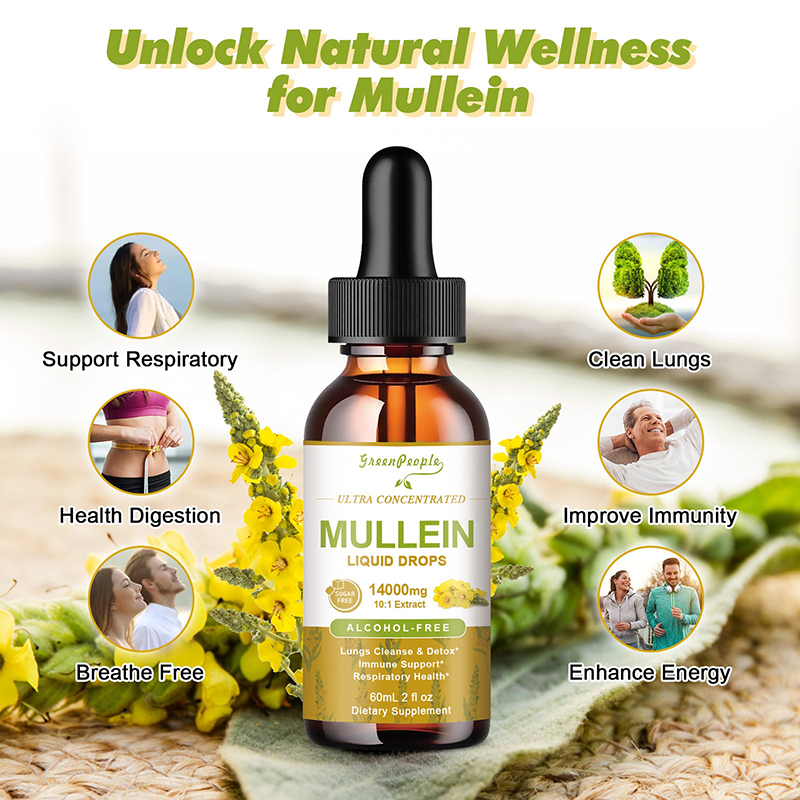 Mullein Leaf Supplement Natural Lung Cleanse Support for Lung Health Herbal