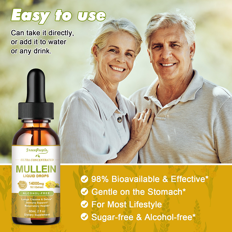 Mullein Leaf Supplement Natural Lung Cleanse Support for Lung Health Herbal