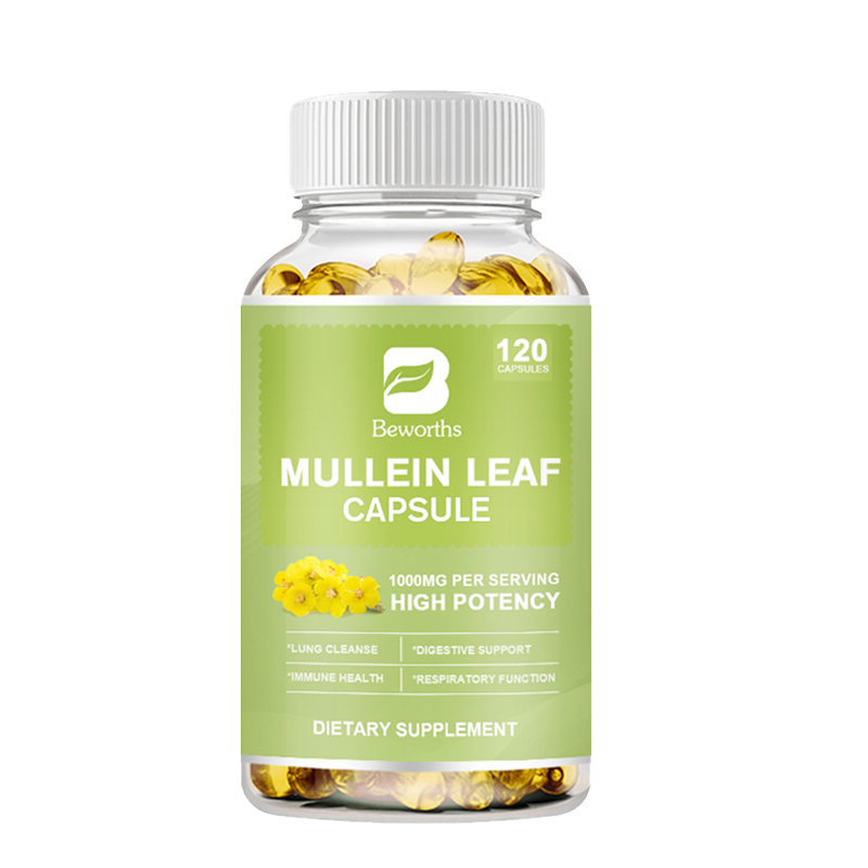 Mullein Leaf Extract Softgels 1000mg Lung Detox for Lung Cleanse Supplement