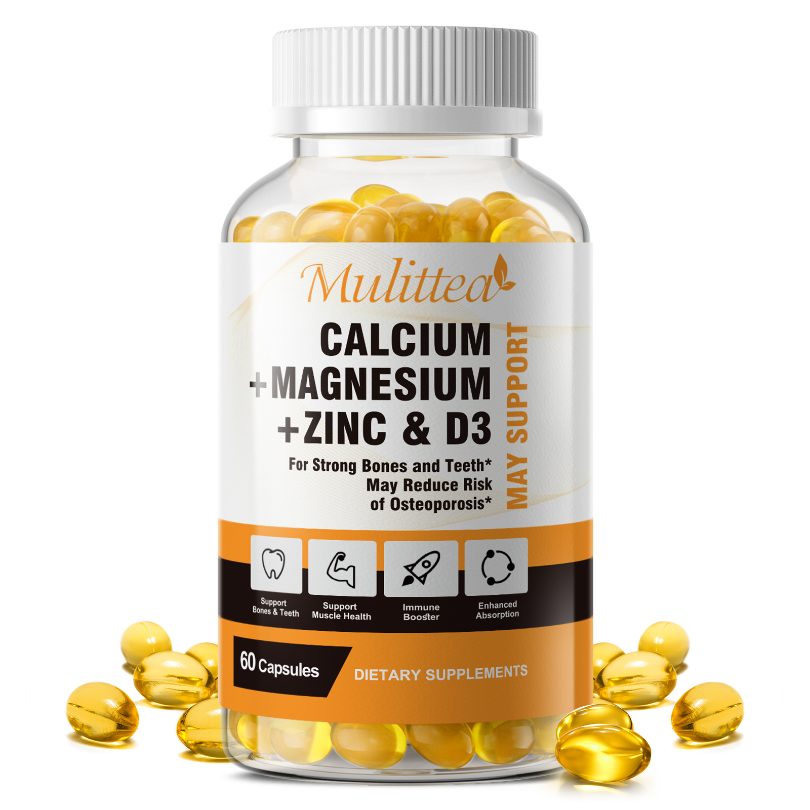 Calcium Magnesium Zinc with Vitamin D3 for Bone Health Muscle Immune Support